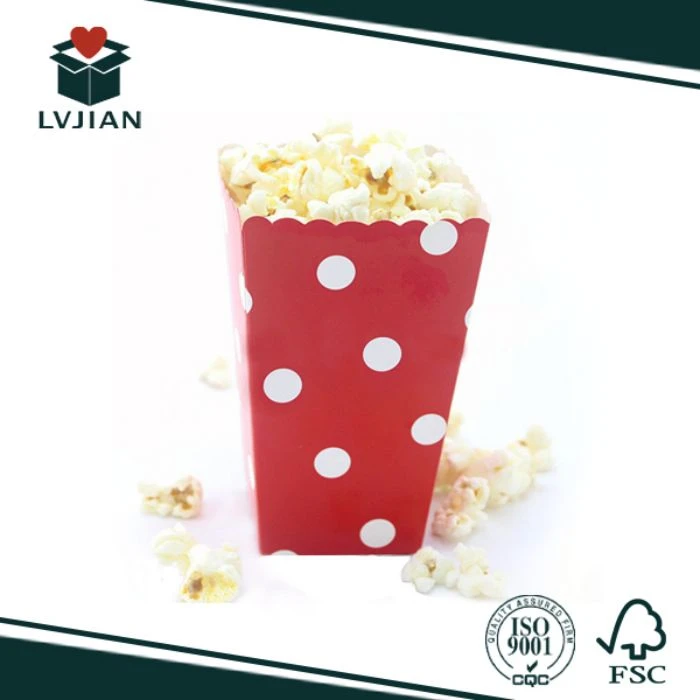 circle dot red popcorn box
